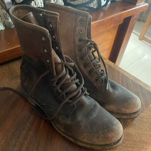 Frye Veronica lace up combat boot, worn